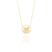 18K Gold Vermeil Palm Leaf Necklace - INES SANTOS JEWELLERY