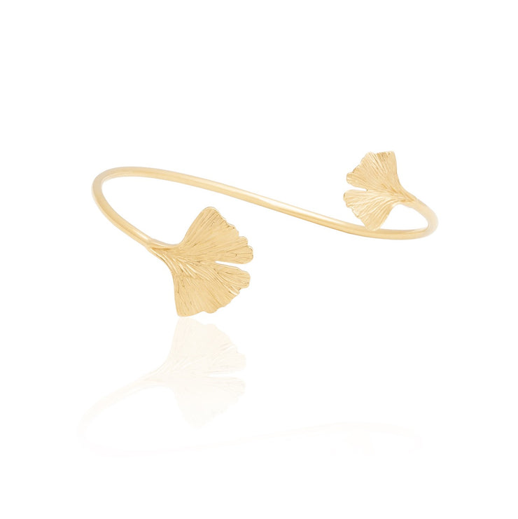 18K Gold Vermeil Ginkgo Leaf Bracelet - INES SANTOS JEWELLERY | Gold Vermeil on Silver | Women&