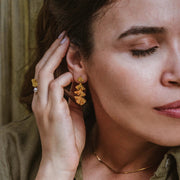 18K Gold Vermeil Ginkgo Long Earrings - INES SANTOS JEWELLERY | Gold Vermeil on Silver | Women's Luxury Jewellery | Sustainable Jewellery | Designer Jewellery
