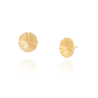 18K Gold Vermeil Water Lily Leaf Earrings - INES SANTOS JEWELLERY | Women's Luxury Jewellery | Sustainable Jewellery | Designer Jewellery