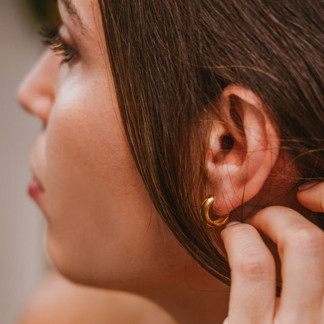 18K Gold Vermeil Mini Huggie Hoop Earrings